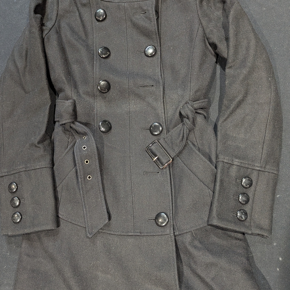 Guess Women's Charcoal Double-Breasted Trench Coat - Picture 2 of 7